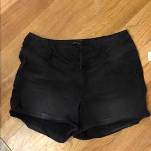 High waisted stretch denim shorts